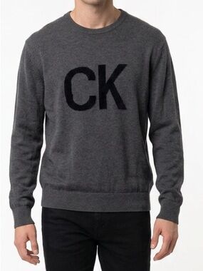 Calvin Klein Men's Gray Crewneck Pullover Sweater Size M